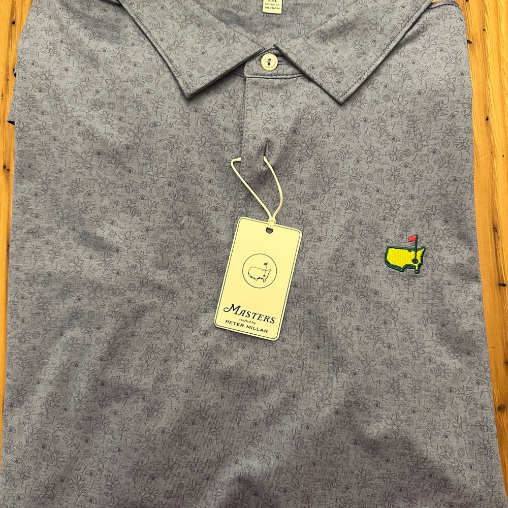 Peter Millar Blue Patterned Polo Shirt